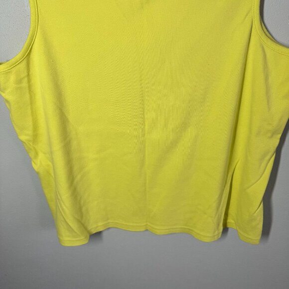 Studio Works Womens Yellow Knit Tank Top 1X 100% Cotton Summer Casual - Picture 6 of 8